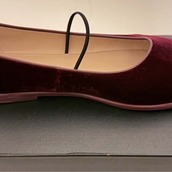 Coach Women's Dark Red Velvet Flats - Picture 3 of 5